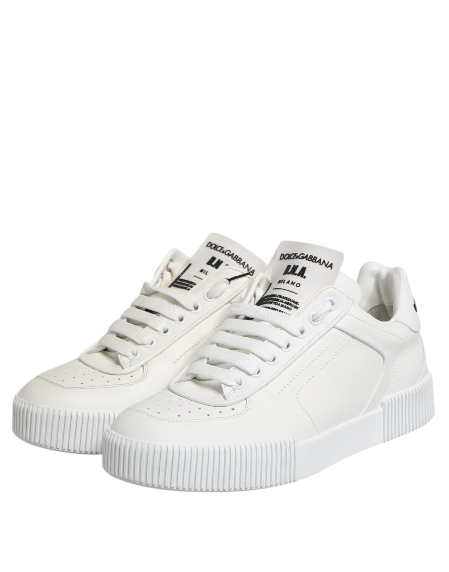 Dolce &amp; Gabbana Weiße Miami Leder Low Top Sneakers Schuhe