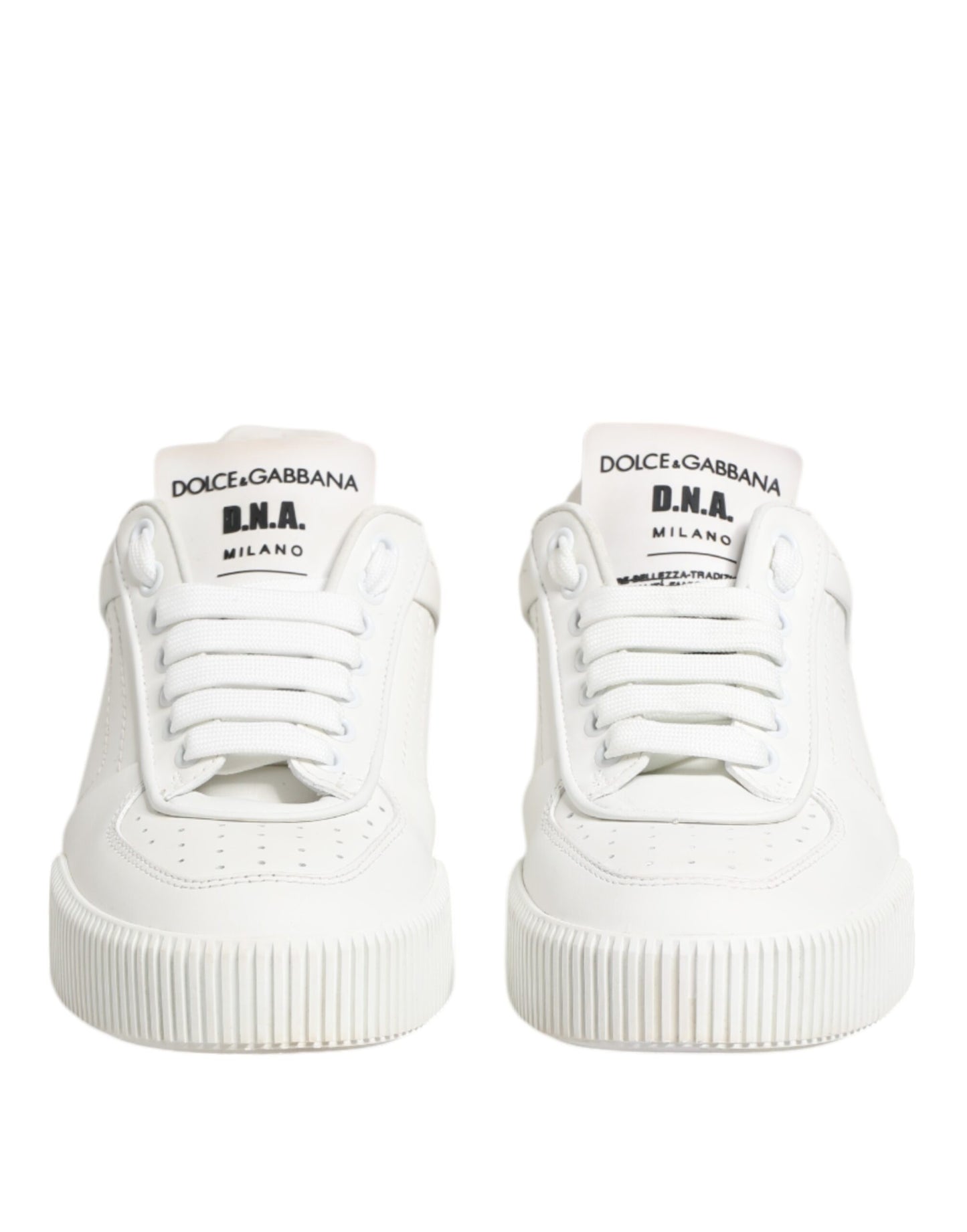 Dolce &amp; Gabbana Weiße Miami Leder Low Top Sneakers Schuhe