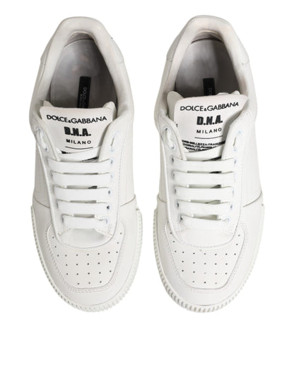 Dolce &amp; Gabbana Weiße Miami Leder Low Top Sneakers Schuhe
