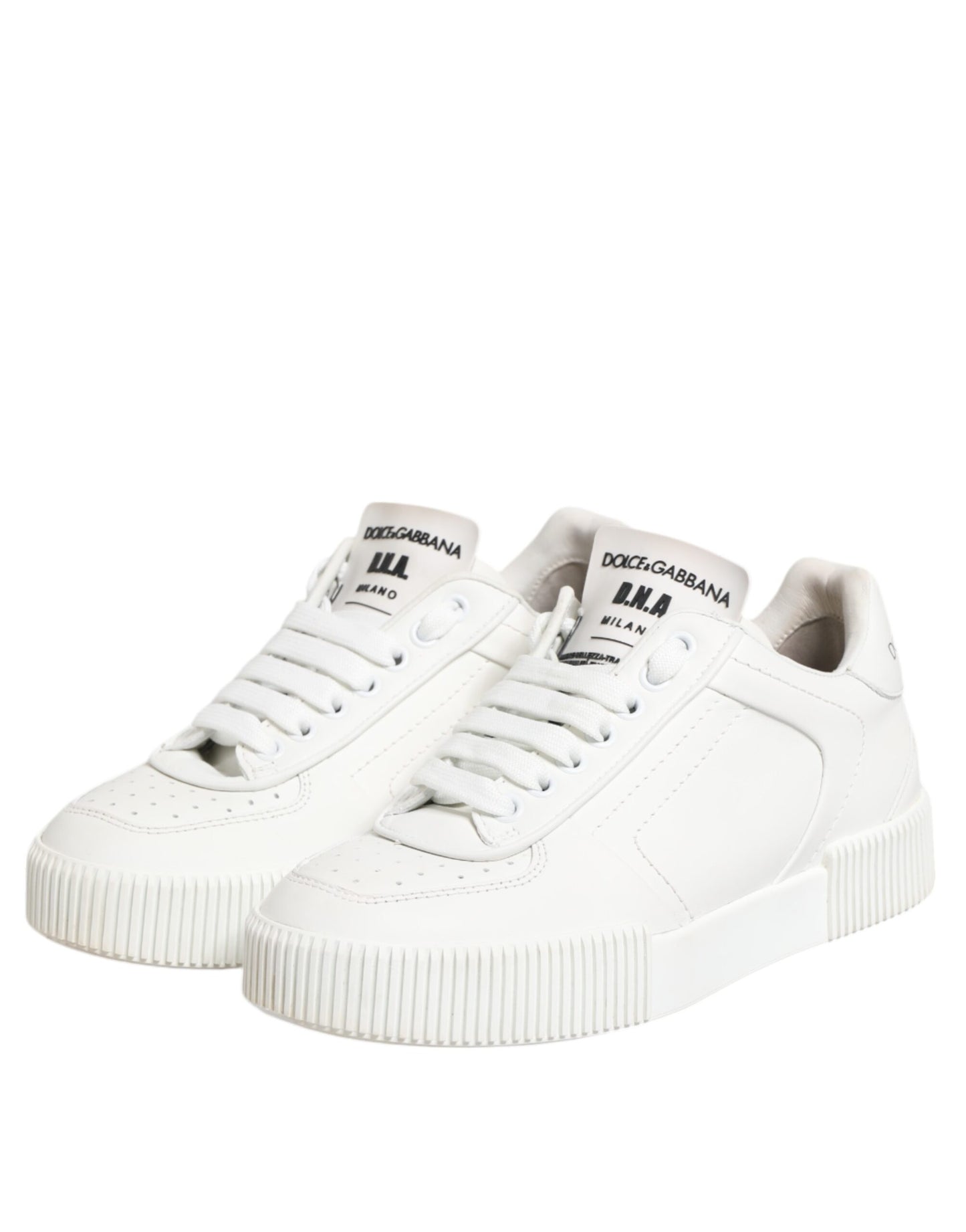 Dolce &amp; Gabbana Weiße Miami Leder Low Top Sneakers Schuhe
