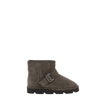 Brunello Cucinelli Braune Kalbsleder-Stiefeletten Modell Bos Taurus