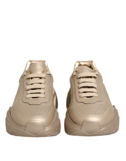 Dolce &amp; Gabbana Daymaster Damen Sneaker aus goldenem Leder
