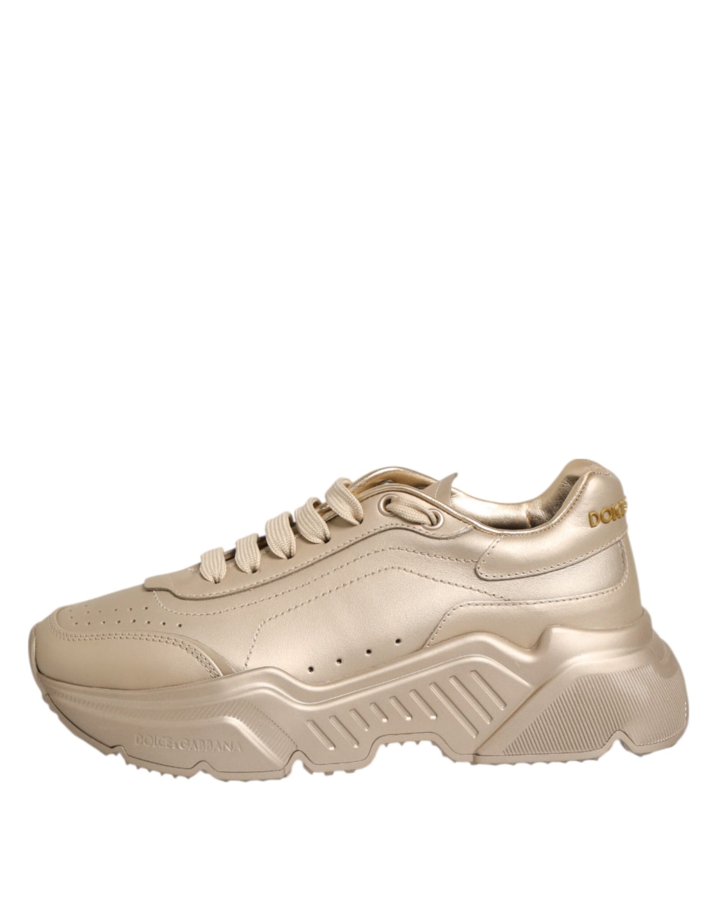 Dolce &amp; Gabbana Daymaster Damen Sneaker aus goldenem Leder