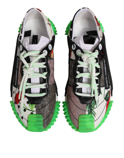 Dolce &amp; Gabbana Multicor DG Logo Leopard Cherry Sneaker Schuhe