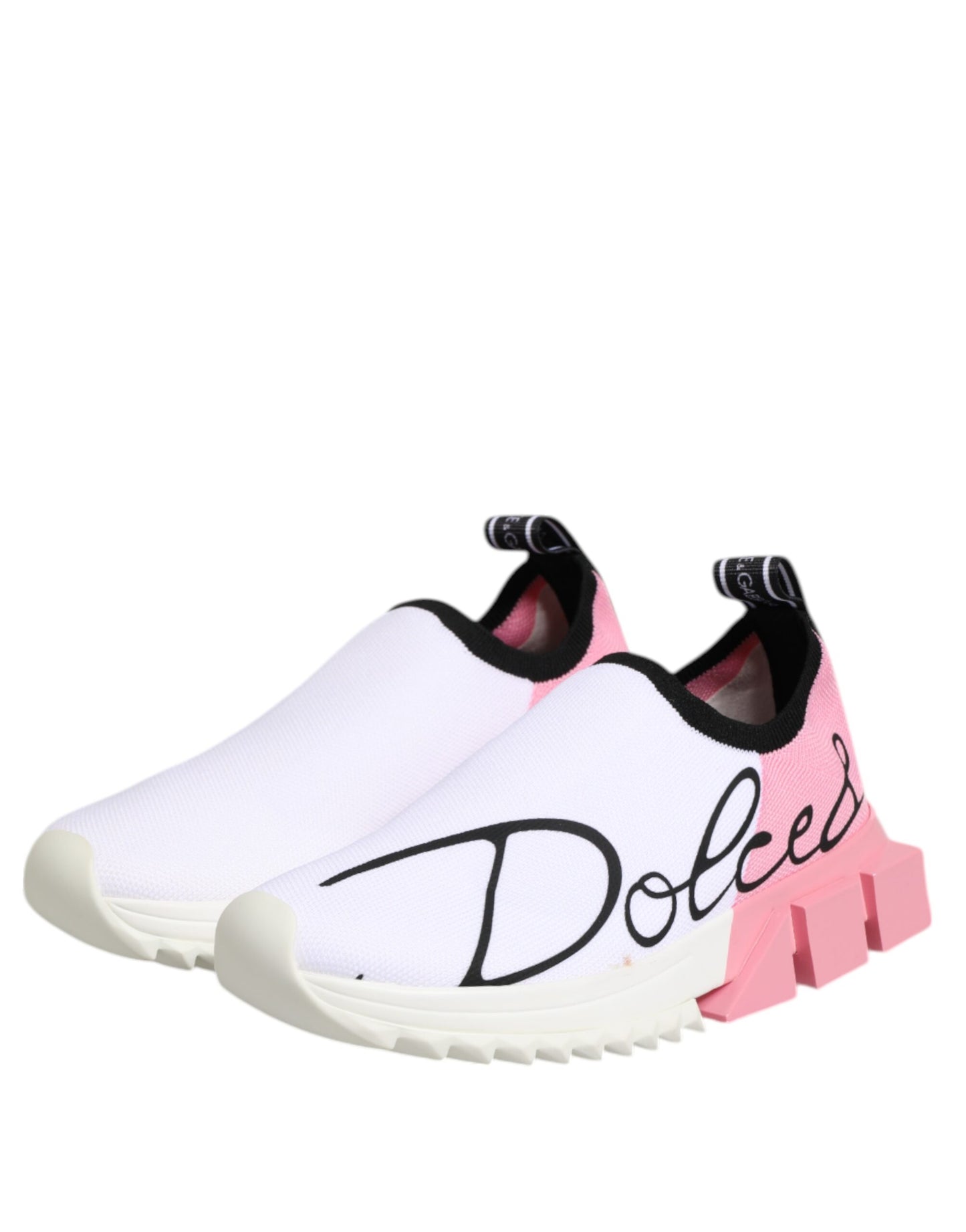 Dolce &amp; Gabbana Weiß Rosa Low Top Sorrento Sneakers Schuhe
