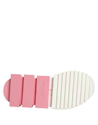 Dolce &amp; Gabbana Weiß Rosa Low Top Sorrento Sneakers Schuhe