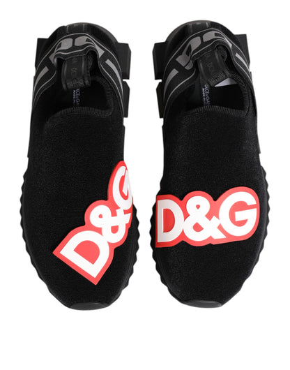 Dolce &amp; Gabbana – Sorrento – Slipper-Sneaker in Schwarz und Grau