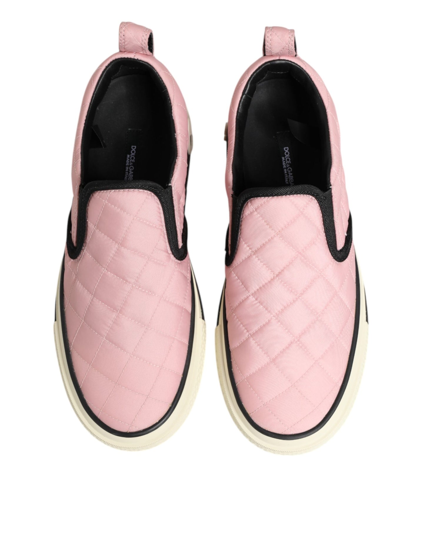 Dolce &amp; Gabbana – Slip-On-Sneaker aus gestepptem Nylon in Rosa