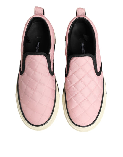 Dolce &amp; Gabbana – Slip-On-Sneaker aus gestepptem Nylon in Rosa