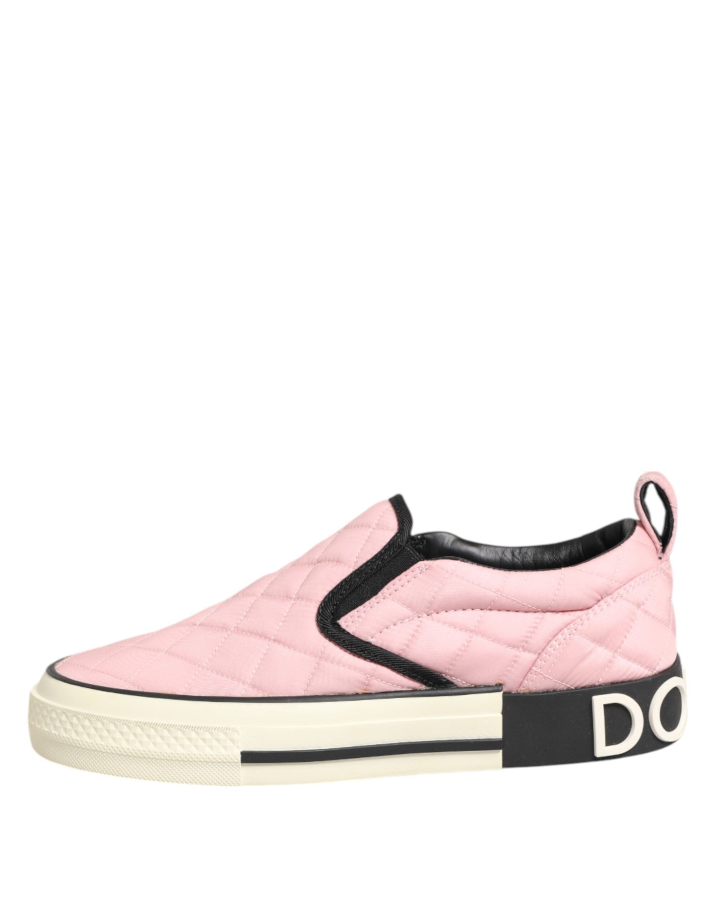 Dolce &amp; Gabbana – Slip-On-Sneaker aus gestepptem Nylon in Rosa