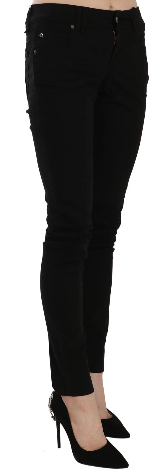 John Galliano Schwarze Jeans mit schmaler Passform und mittlerer Taille 