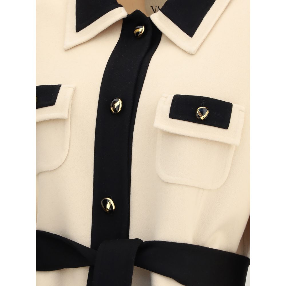 Valentino Wollmantel aus cremefarbenem Fleece