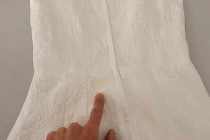 Dolce &amp; Gabbana – Weißes, ärmelloses Etui-Minikleid mit Blumenmuster