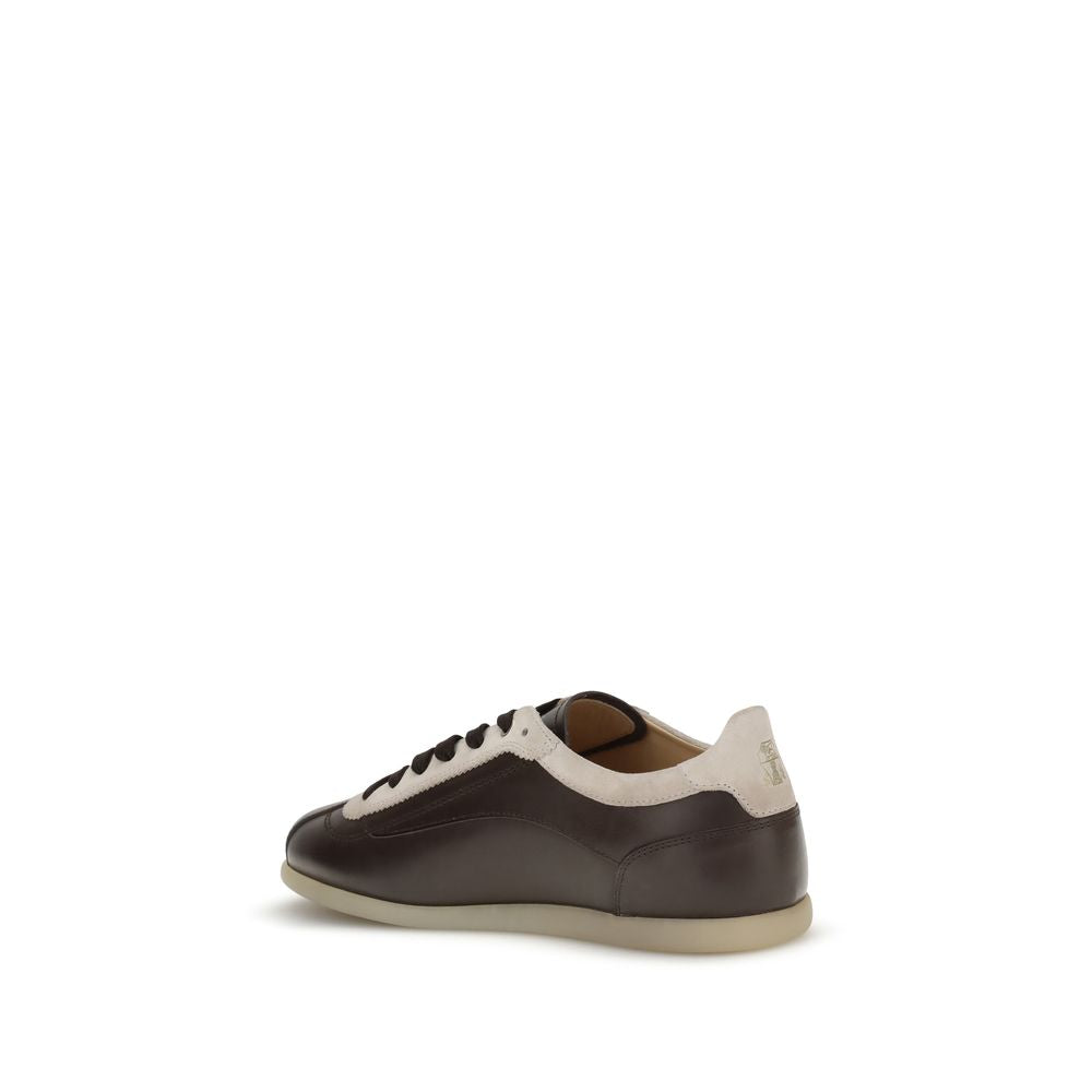 Brunello Cucinelli Sneakers aus Kalbsleder und Wildleder