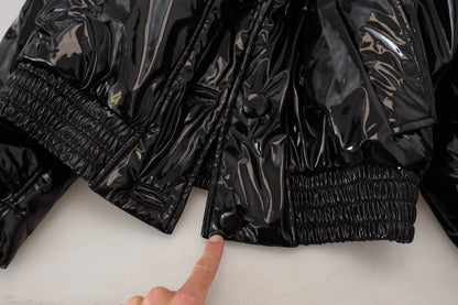 Dolce &amp; Gabbana Polyester Schwarz Glänzend Blazer Damen Jacke