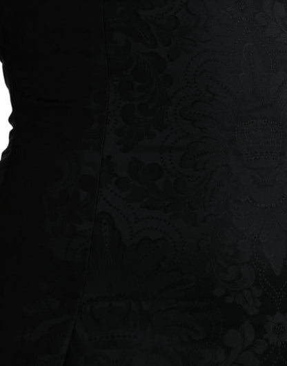 Dolce &amp; Gabbana – Schwarzes, ärmelloses, figurbetontes Minikleid in A-Linie