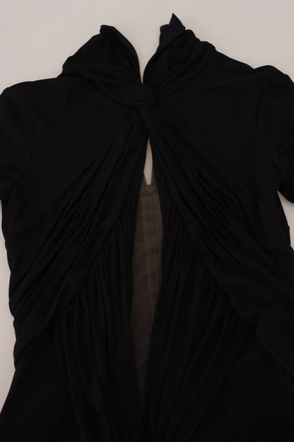 Dsquared² – Schwarzes Minikleid aus Viskose mit langen Ärmeln und Cut-Outs