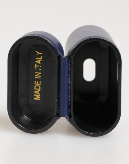 Dolce &amp; Gabbana Blaues Leder-Flip-Etui mit Logo-Print für Herren