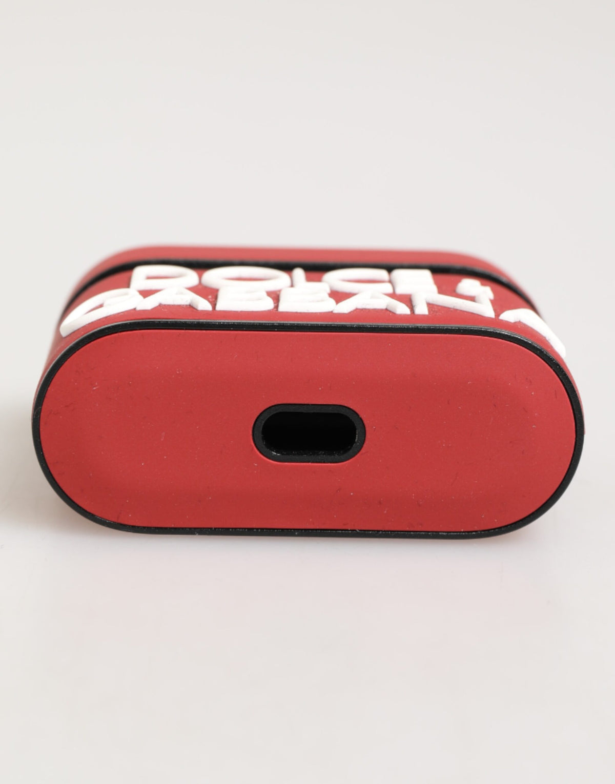Dolce &amp; Gabbana – Airpods-Etui aus Silikon mit geprägtem Logo in Rot und Weiß