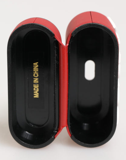 Dolce &amp; Gabbana – Airpods-Etui aus Silikon mit geprägtem Logo in Rot und Weiß