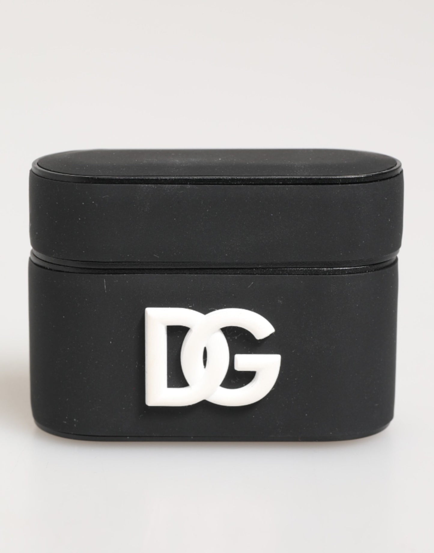 Dolce &amp; Gabbana – Airpods-Etui mit geprägtem Logo aus Gummi in Schwarz und Weiß