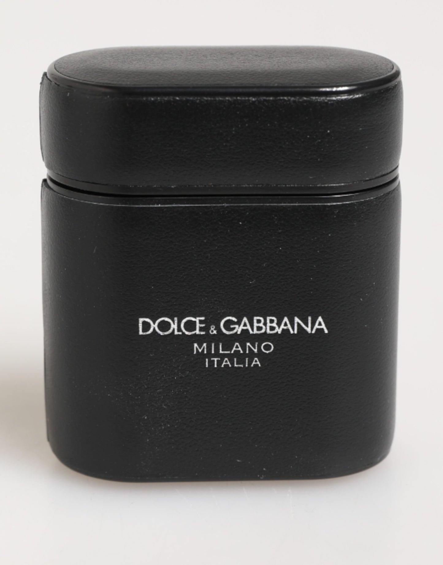Dolce &amp; Gabbana – Airpods-Hülle mit Flip-Halter und Logo-Print aus schwarzem Kalbsleder