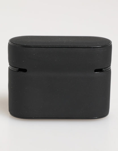 Dolce &amp; Gabbana – Accessoire-Airpods-Hülle aus Gummi mit geprägtem Logo in Schwarz-Mint