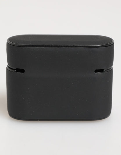 Dolce &amp; Gabbana – Airpods-Etui aus Gummi mit Logoprägung in Schwarz und Orange