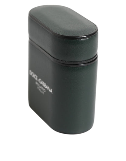 Dolce &amp; Gabbana – Airpods-Hülle mit Logo aus Kalbsleder in Armeegrün