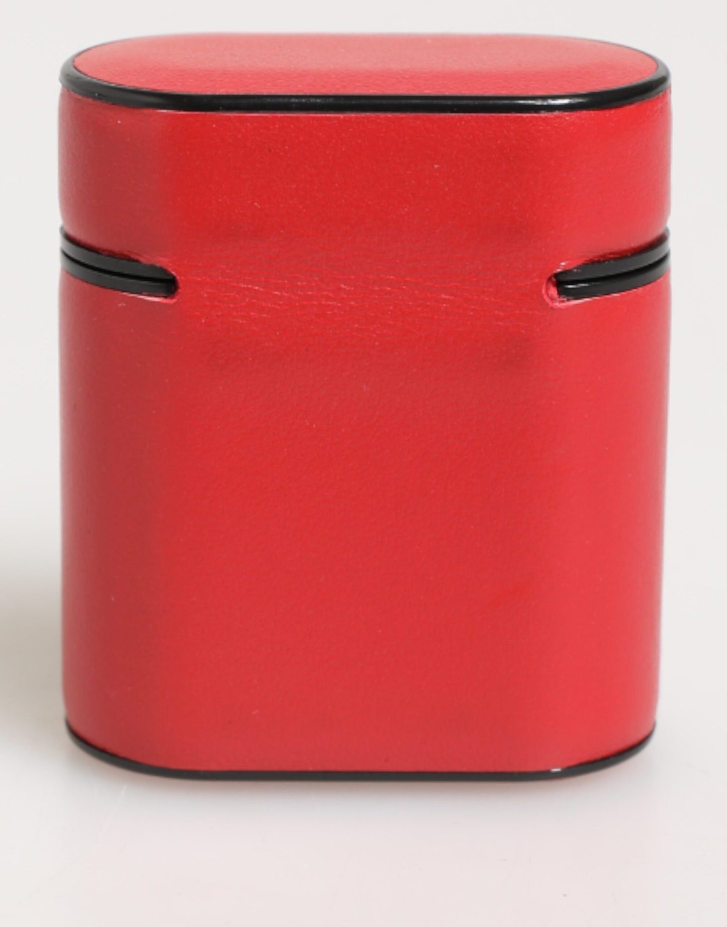 Dolce &amp; Gabbana – Airpods-Hülle mit Logo aus rotem und weißem Kalbsleder