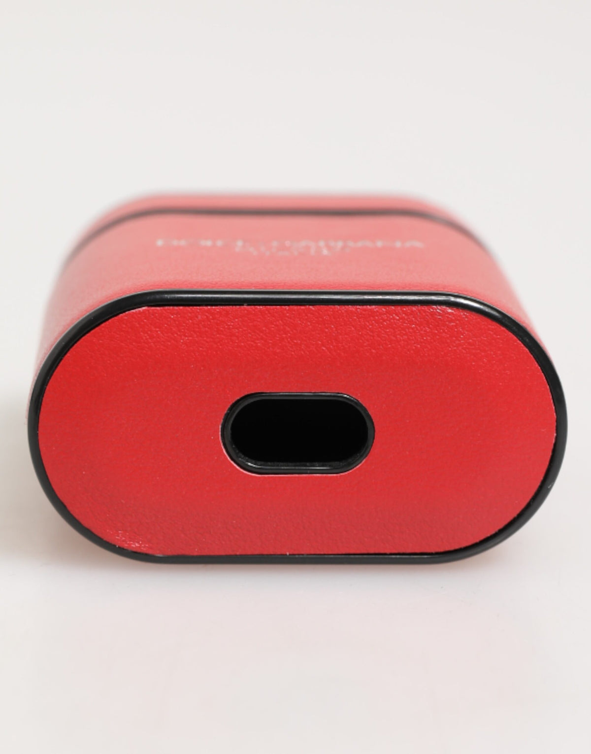 Dolce &amp; Gabbana – Airpods-Hülle mit Logo aus rotem und weißem Kalbsleder