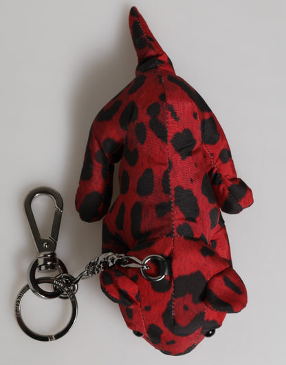 Dolce &amp; Gabbana Rot Schwarz Polyester Tier Silhouette Tasche Schlüsselanhänger Schlüsselanhänger