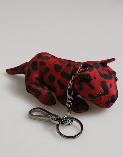 Dolce &amp; Gabbana Rot Schwarz Polyester Tier Silhouette Tasche Schlüsselanhänger Schlüsselanhänger