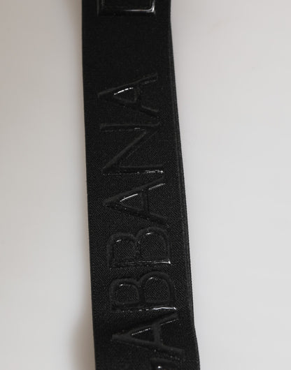 Dolce &amp; Gabbana – Schlüsselanhänger mit DG-Logo aus gummiertem Polyester-Stretch in Schwarz
