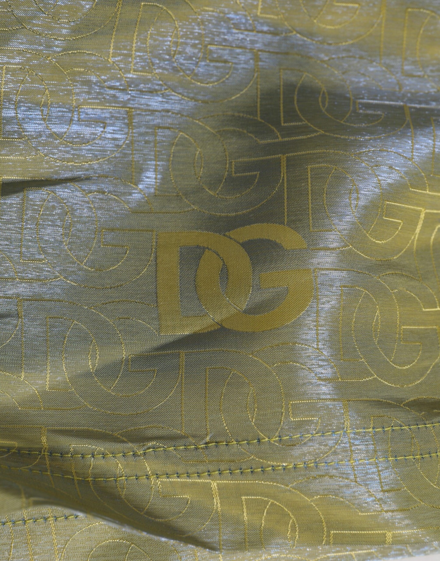 Dolce &amp; Gabbana Grün Polyester Metallic Logo Print Herren Bademode