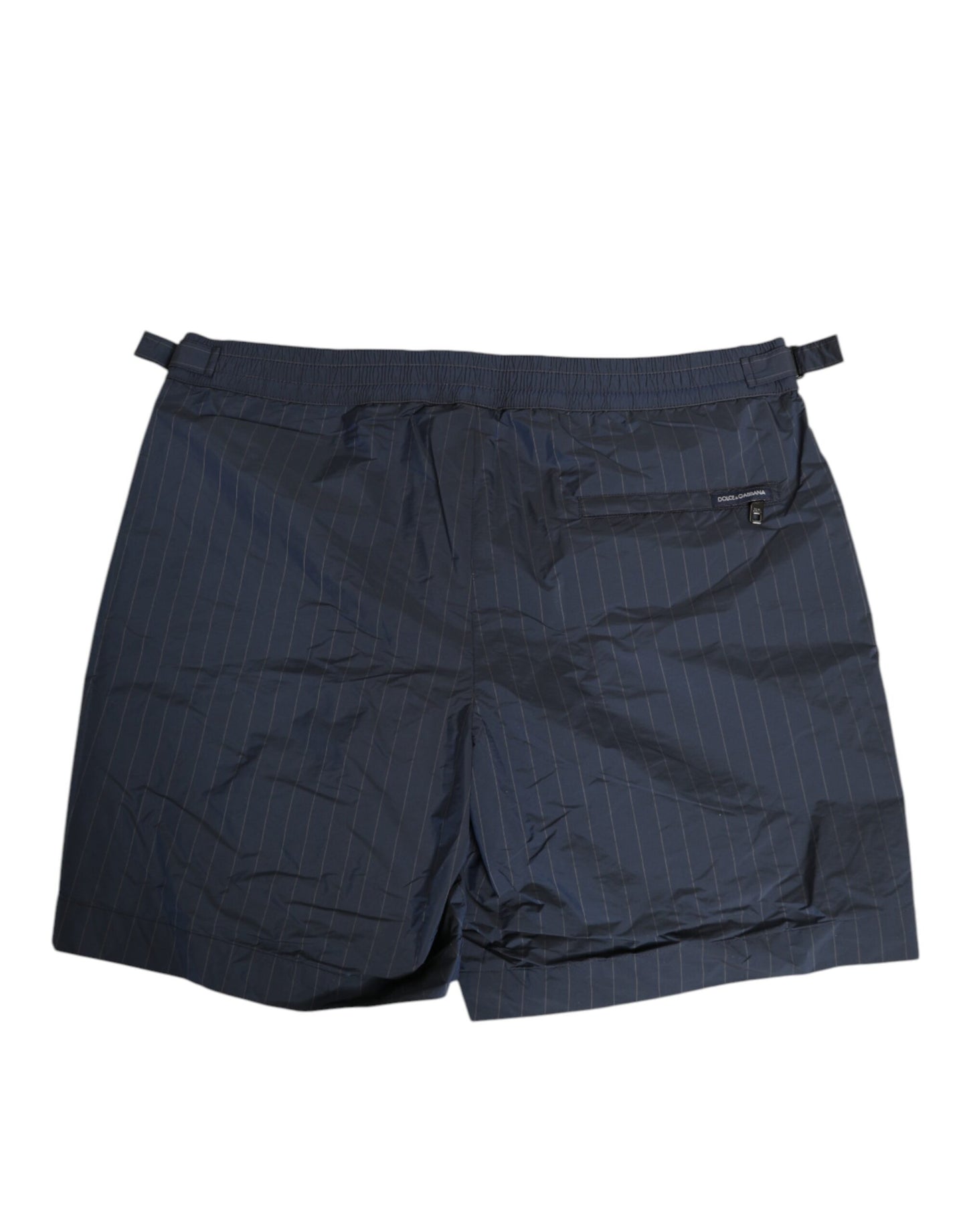 Dolce &amp; Gabbana Marineblaue Polyester-Nadelstreifen-Shorts für Herren
