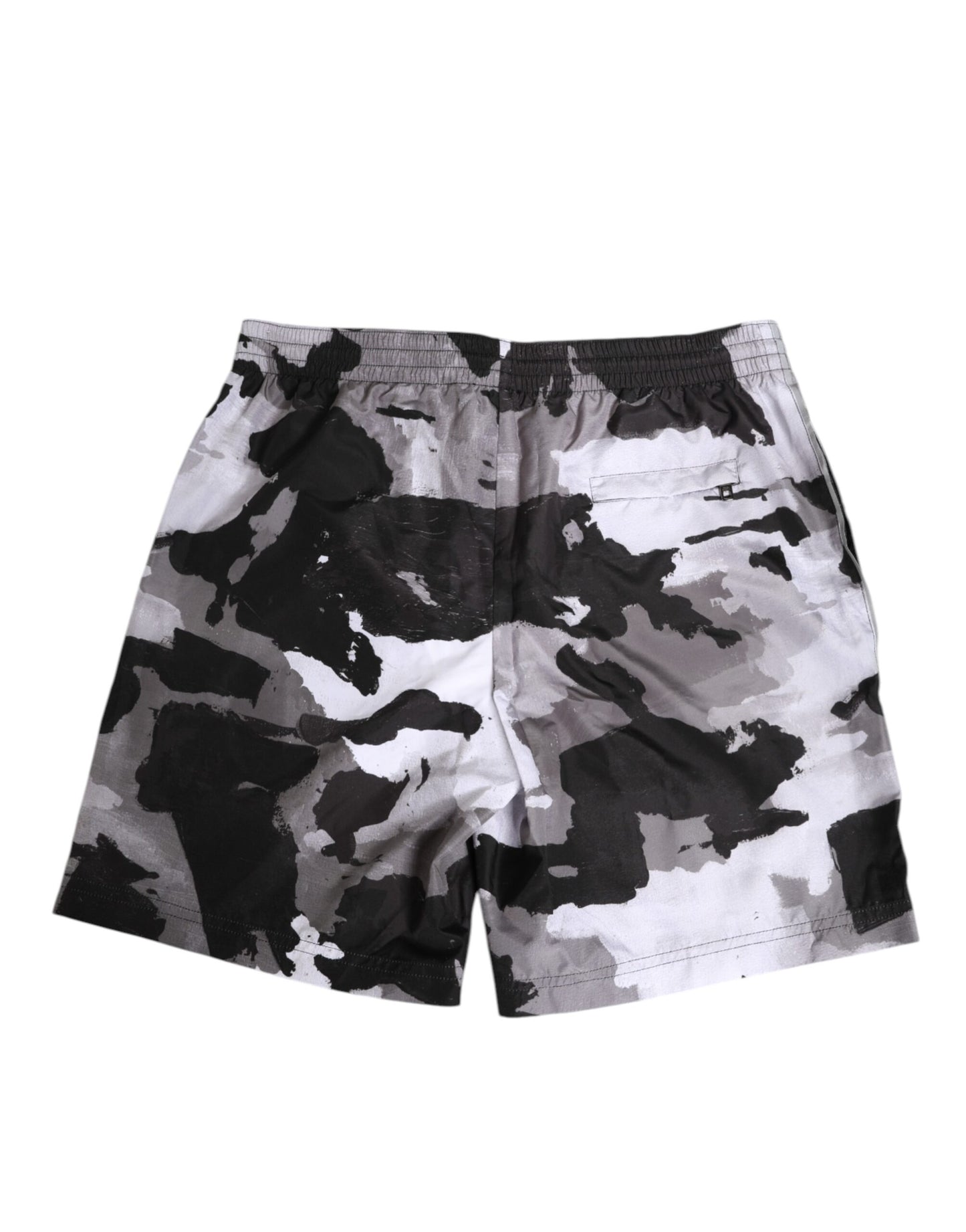 Dolce &amp; Gabbana Schwarz-Weiß Camouflage DG Logo Herren Bademode