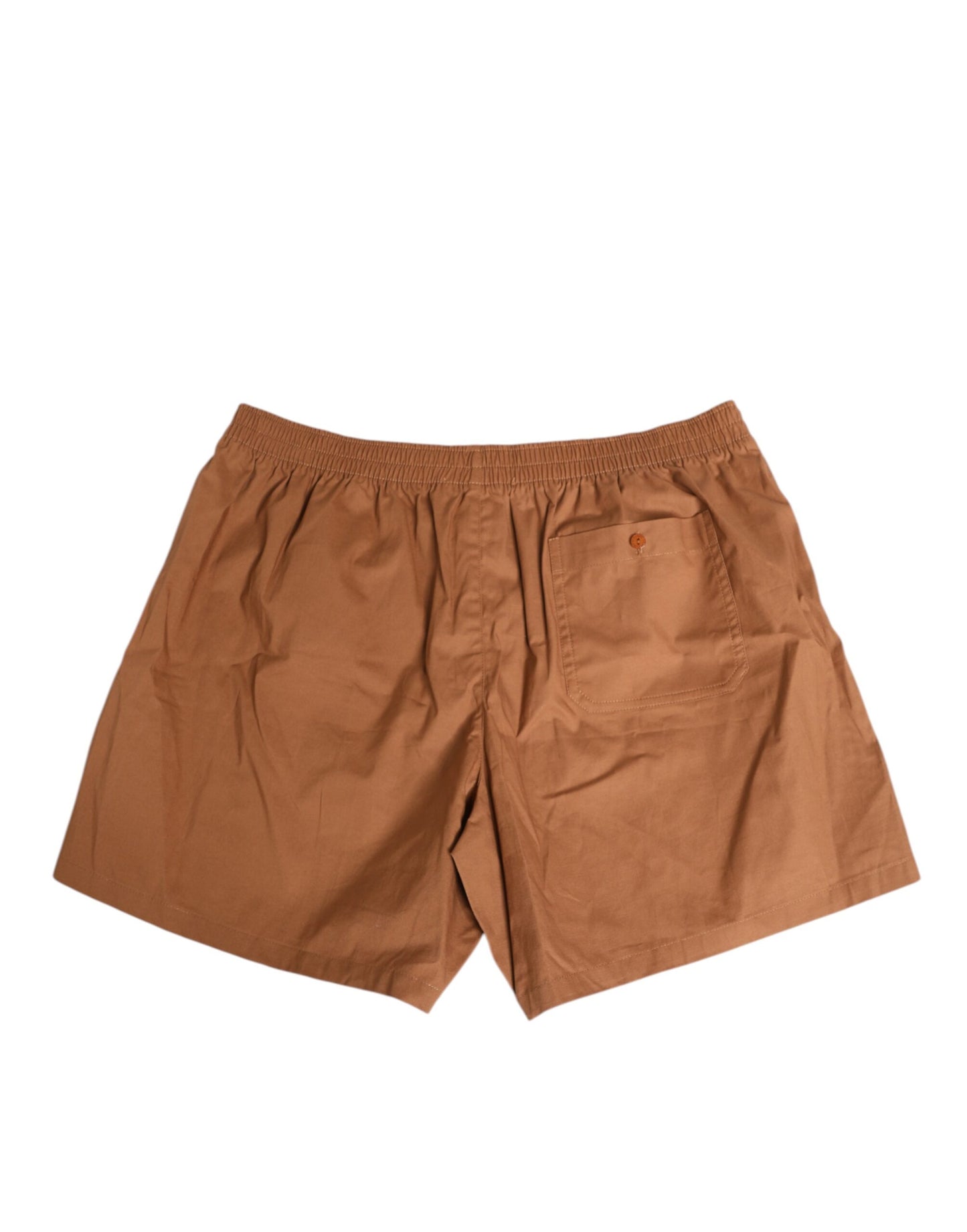 Dolce &amp; Gabbana – Kurze Badehose aus brauner Baumwolle mit Boxerbund