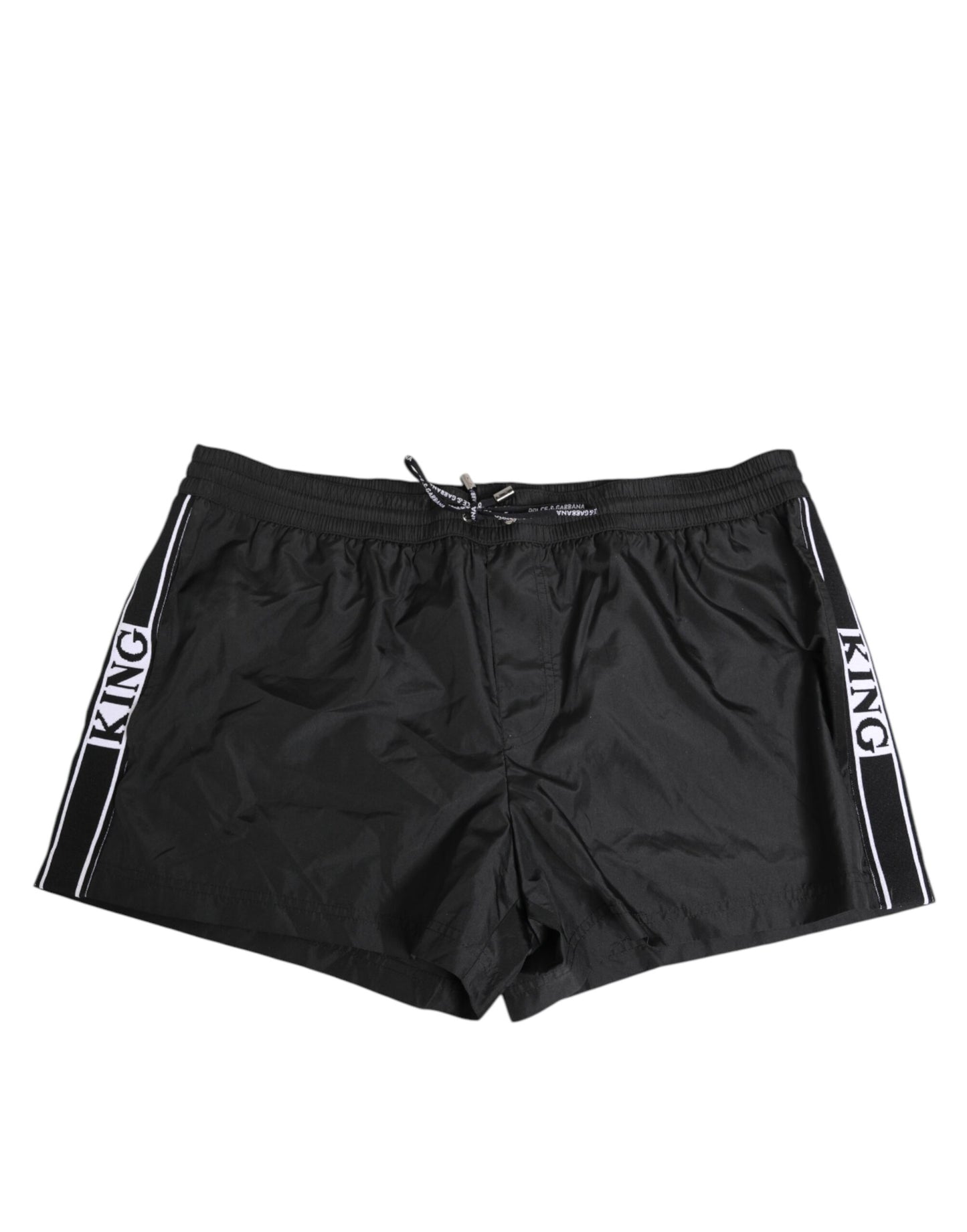 Dolce &amp; Gabbana Schwarze Nylon KING Sideband Herren Boxershorts Bademode