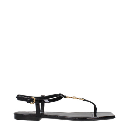 Versace – Flip-Flop-Sandalen aus schwarzem Leder