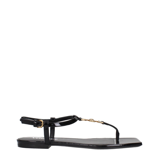 Versace – Flip-Flop-Sandalen aus schwarzem Leder