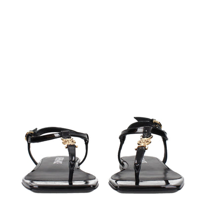 Versace – Flip-Flop-Sandalen aus schwarzem Leder