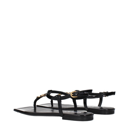 Versace – Flip-Flop-Sandalen aus schwarzem Leder