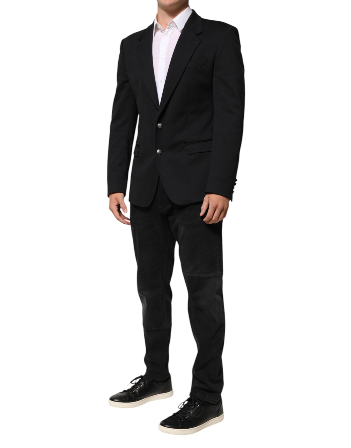 Dolce &amp; Gabbana Dunkelblaue Herrenjacke aus Baumwolle, Mantel, Blazer, Anzug
