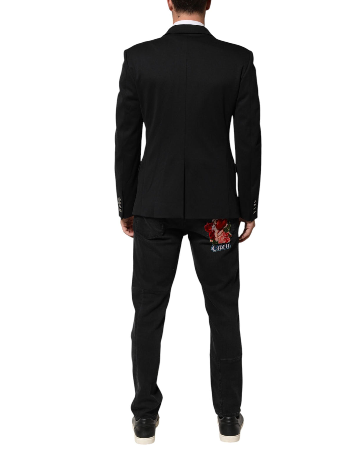 Dolce &amp; Gabbana Dunkelblaue Herrenjacke aus Baumwolle, Mantel, Blazer, Anzug