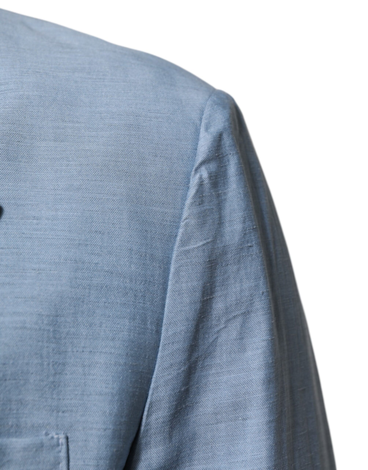 Dolce &amp; Gabbana Hellblauer Leinen-Zweireiher-Blazer für Herren