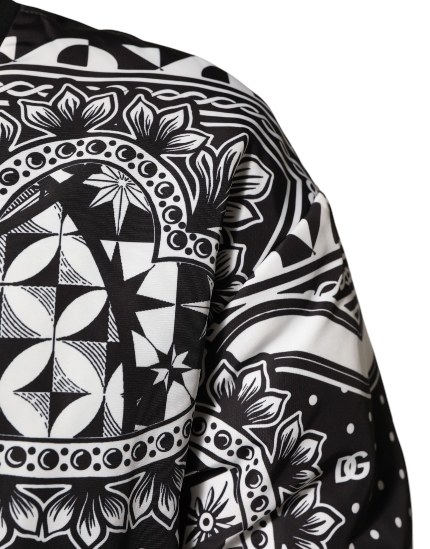 Dolce &amp; Gabbana – Bomberjacke mit Bandana-Print in Schwarz und Weiß
