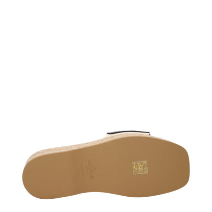 Valentino Garavani – Beige Keilsandalen aus Leder