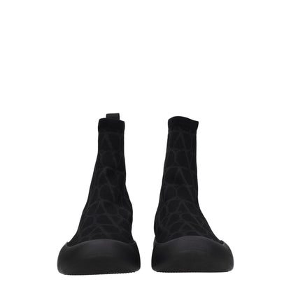 Valentino Garavani – Hohe Sneakers aus schwarzem Stoff
