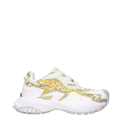 Versace – Niedrige Sneakers aus goldenem Stoff